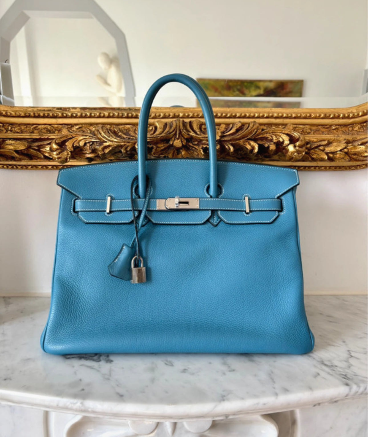 Birkin 35 bleu jean