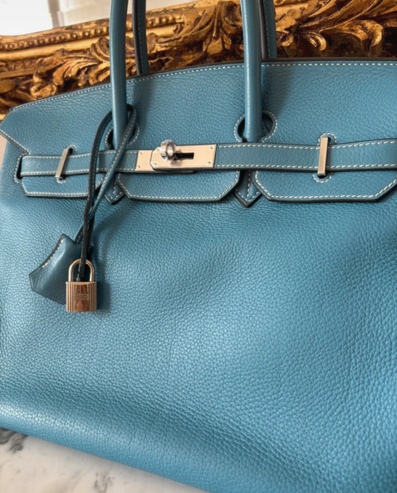 Birkin 35 bleu jean
