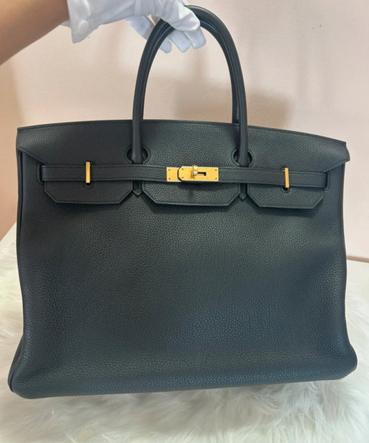 Birkin 40 Noir Goldhardware